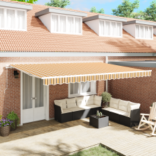 vidaXL Kézi Behúzható Napellenző Többszínű Csík 500x300 cm kerti bútor