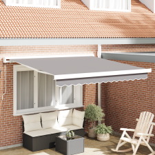 vidaXL Kézi Behúzható Napellenző Világosszürke 300x250 cm kerti bútor