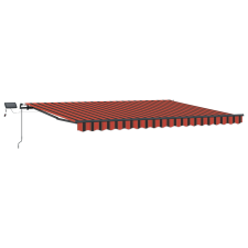 vidaXL Kézi behúzható napernyő LED világítással, narancs és barna színben, 400x350 cm (3330740) kerti bútor