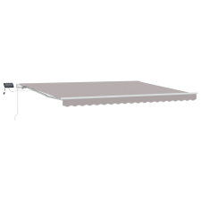 vidaXL Kézi behúzható napernyő LED világítással, világosszürke 450x300 cm (3330998) kerti bútor