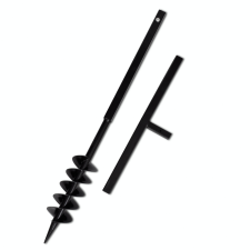 vidaXL Kézi Föld Fúró Auger Bit 100 mm Dupla Csigával Fekete Acél bitfej készlet