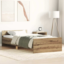 vidaXL kézműves tölgy szerelt fa ágykeret matrac nélkül 100x200 cm (857477) ágy és ágykellék