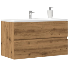 vidaXL kézműves tölgy szerelt fa függő fürdőszobaszekrény 80x38,5x45cm fürdőszoba bútor