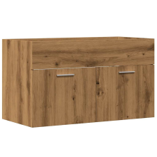 vidaXL kézműves tölgy szerelt fa mosdószekrény 80x38,5x46 cm (856212) fürdőszoba bútor