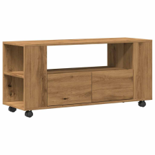 vidaXL kézműves tölgy szerelt fa TV-szekrény kerekekkel 102x34,5x43 cm (855991) bútor