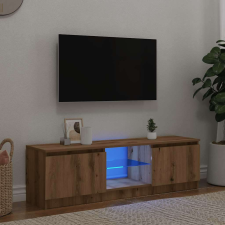vidaXL kézműves tölgy szerelt fa TV-szekrény LED-ekkel 120x30x36 cm bútor