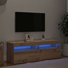 vidaXL kézműves tölgy szerelt fa TV-szekrény LED-ekkel 120x35x40 cm bútor