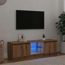 vidaXL kézműves tölgy szerelt fa TV-szekrény LED-ekkel 140x40x35,5 cm bútor