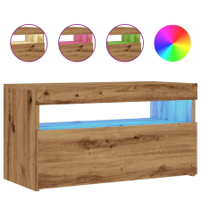 vidaXL kézműves tölgy szerelt fa TV-szekrény LED-ekkel 75x35x40 cm (856317) bútor