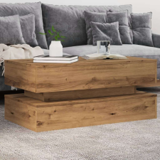 vidaXL kézműves tölgy színű dohányzóasztal LED-lámpákkal 90x50x40 cm bútor