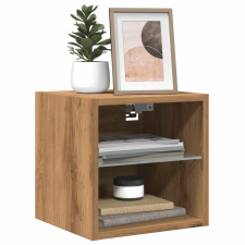 vidaXL kézműves tölgy színű fali TV-szekrény LED-ekkel 30x28,5x30 cm bútor