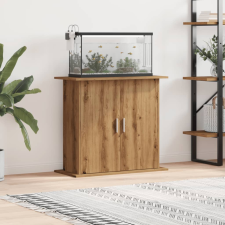 vidaXL kézműves tölgy színű szerelt fa akváriumi állvány 81x36x73 cm halfelszerelések