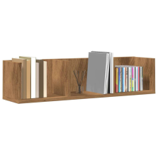 vidaXL kézműves tölgy színű szerelt fa CD-tartó fali polc 75x18x18 cm bútor