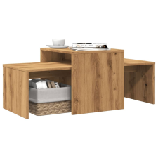 vidaXL kézműves tölgy színű szerelt fa dohányzóasztal 100 x 48 x 40 cm bútor