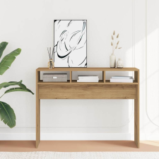 vidaXL kézműves tölgy színű szerelt fa dohányzóasztal 105x30x80 cm bútor