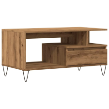 vidaXL kézműves tölgy színű szerelt fa dohányzóasztal 90x49x45 cm (857453) bútor