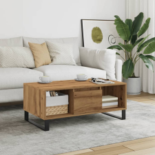 vidaXL kézműves tölgy színű szerelt fa dohányzóasztal 90x50x36,5 cm bútor