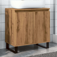 vidaXL kézműves tölgy színű szerelt fa fürdőszobaszekrény 58x33x60 cm fürdőszoba bútor