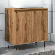 vidaXL kézműves tölgy színű szerelt fa fürdőszobaszekrény 58x33x60 cm fürdőszoba bútor