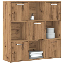 vidaXL kézműves tölgy színű szerelt fa könyvespolc 90 x 28 x 90 cm bútor