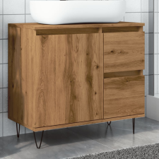vidaXL kézműves tölgy színű szerelt fa mosdószekrény 65 x 33 x 60 cm fürdőszoba bútor