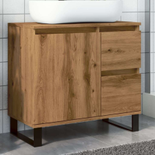 vidaXL kézműves tölgy színű szerelt fa mosdószekrény 65 x 33 x 60 cm fürdőszoba bútor