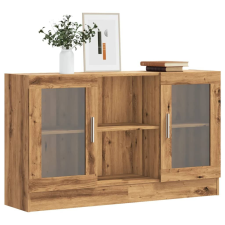 vidaXL kézműves tölgy színű szerelt fa tálalószekrény 120x30,5x70 cm bútor