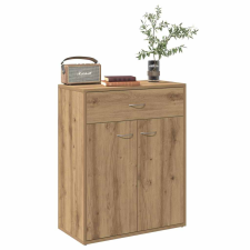 vidaXL kézműves tölgy színű szerelt fa tálalószekrény 60x30x75 cm bútor