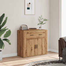 vidaXL kézműves tölgy színű szerelt fa tálalószekrény 80 x 33 x 70 cm bútor