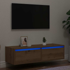 vidaXL kézműves tölgy színű TV-szekrény LED-lámpákkal 100X35,5x25 cm bútor