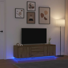 vidaXL kézműves tölgy színű TV-szekrény LED-lámpákkal 160,5x41x50 cm bútor
