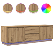 vidaXL kézműves tölgy színű TV-szekrény LED-lámpákkal 160,5x41x50 cm (3328434) bútor