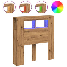vidaXL kézműves tölgyszínű szerelt fa LED-es fejtámla 100x18,5x103,5cm (857683) ágy és ágykellék