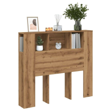 vidaXL kézműves tölgyszínű szerelt fa LED-es fejtámla 120x18,5x103,5cm ágy és ágykellék