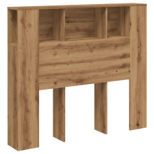 vidaXL kézműves tölgyszínű szerelt fa LED-es fejtámla 120x18,5x103,5cm (856879) bútor