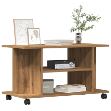 vidaXL kézműves tölgyszínű szerelt fa TV-szekrény görgőkkel 80x40x45cm bútor