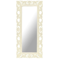 vidaXL kézzel faragott fehér tömör mangófa tükör 110 x 50 cm bútor