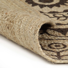 vidaXL kézzel font jutaszőnyeg sötétbarna mintával 150 cm (133706) lakástextília