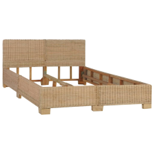 vidaXL kézzel font valódi rattan ágykeret 140 x 200 cm (283088) ágy és ágykellék