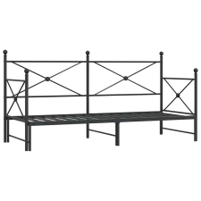 vidaXL kihúzható kanapéágy matrac nélkül fekete 90x200 cm acél (4104675) ágy és ágykellék