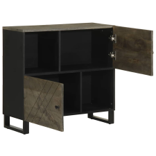 vidaXL komód fekete 80x33x75 cm tömör fa mangó (4017711) bútor