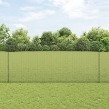 vidaXL Kondicionált Drótháló Kerítés 22 U Oszloppal Szürke 1.4x25 m Acél építőanyag