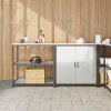 vidaXL Konyhai Tároló Készlet polcokkal tárolóval ajtóval Állítható 2 pcs Ezüst 150 x 50 x 92 cm