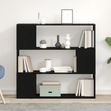 vidaXL Könyvespolc Fekete Tölgy 100x24x94 cm Műanyag Fa bútor