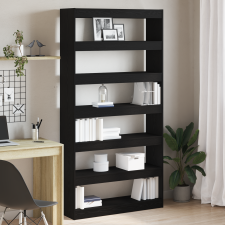 vidaXL Könyvespolc Fekete tölgy Szerelt fa 100 x 30 x 198 cm Polcolás bútor