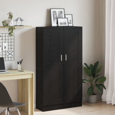vidaXL Könyvespolcok 2 db Fekete Tölgy 165x30,5x150 cm Műgyanta bútor