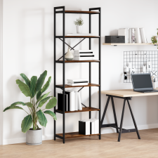 vidaXL Könyvszekrény Füstölt tölgy 60 x 30 x 188 cm MDF és Acél bútor