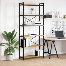 vidaXL Könyvszekrény kézműves tölgy 80 x 30 x 188 cm Faanyag bútor