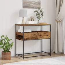 vidaXL Konzol Asztal Régi Fa 75x40x75 cm Mérnöki Fa és Acél bútor