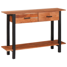 vidaXL Konzolasztal fiókkal Barna 110 x 30 x 75 cm tömör akácfa bútor